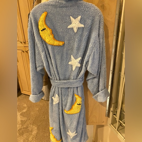 Canyon Group Vintage 90s Chenille Bathrobe Moon & Stars - Picture 4 of 6